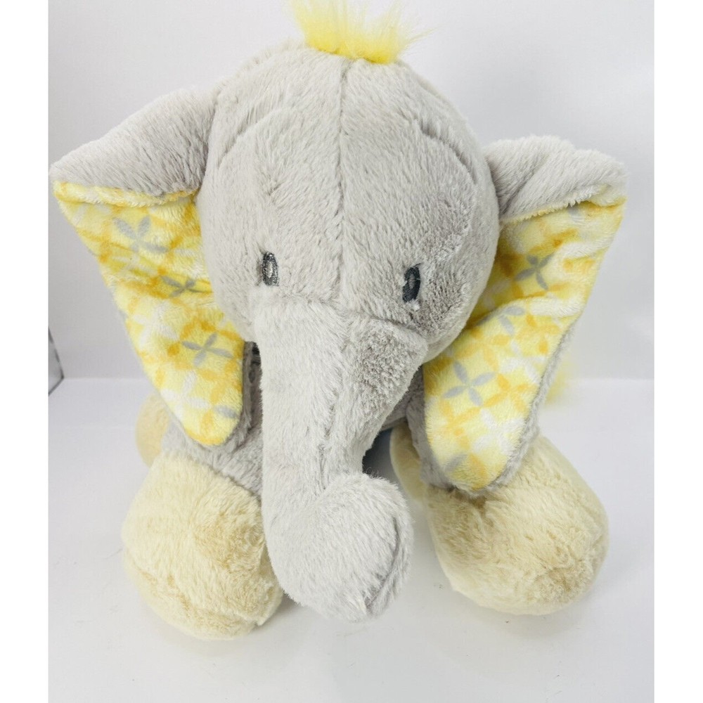 NAT & JULES Elephant Gray Yellow Plush  Baby Bee Happy Demdaco 11” P6